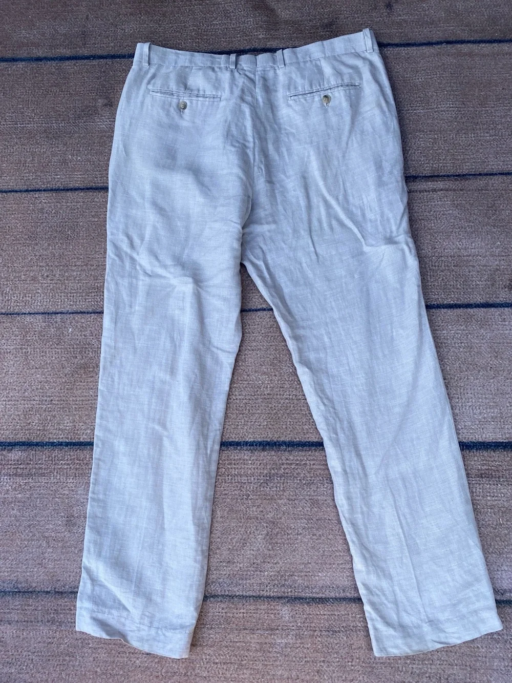 Perry Ellis 36x30 white cream linen trouser. Coastal, beachy, euro summer